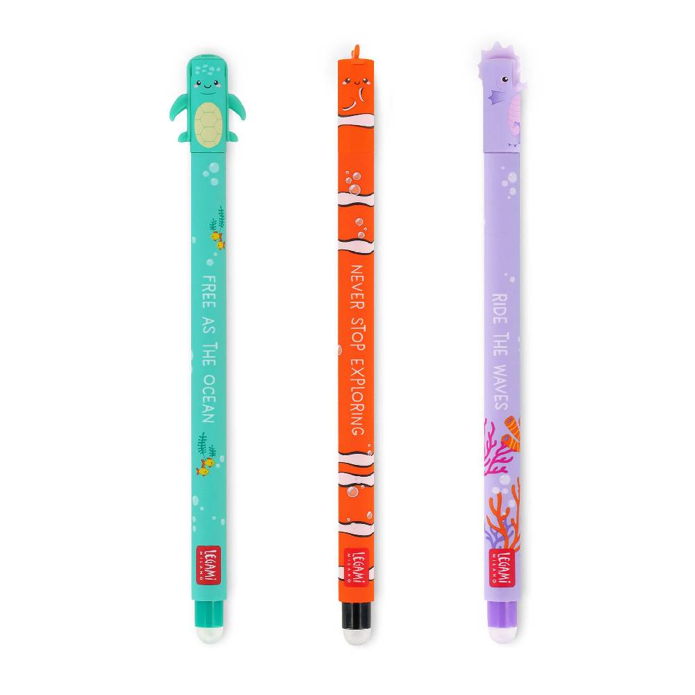﻿Legami Set di 3 Penne Gel Cancellabili - Erasable Pen