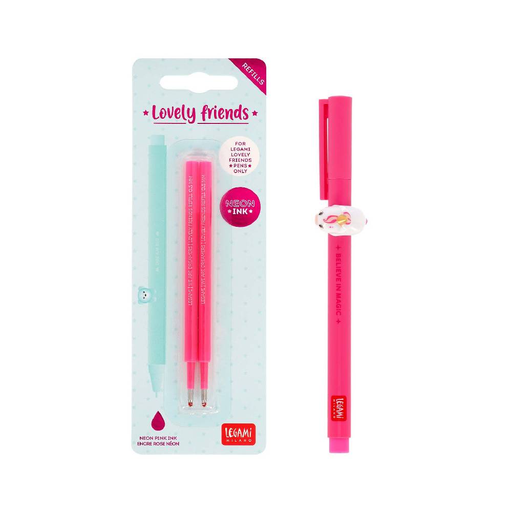 Legami Set Penna Lovely Unicorn con Refill Rosa Neon