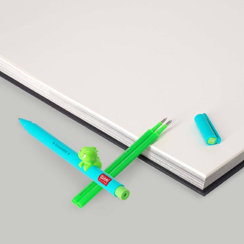 Legami Set Penna Lovely Dino con Refill Verde Neon Nuova