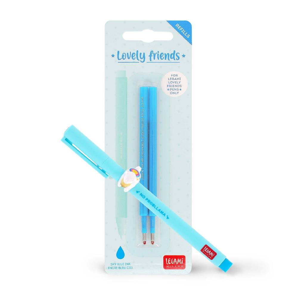 Legami Set Penna Lovely Llama con Refill Azzurro Italy