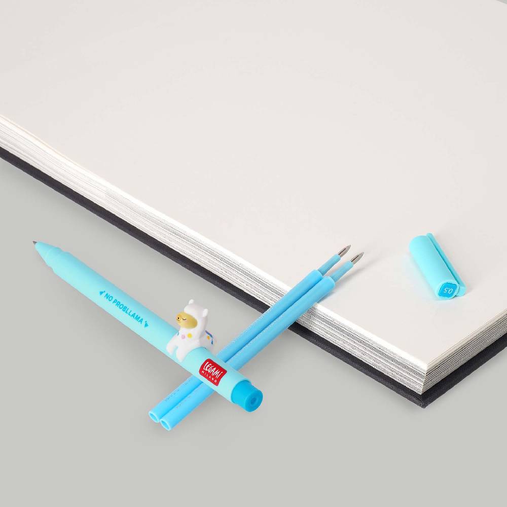 Legami Set Penna Lovely Llama con Refill Azzurro Italy