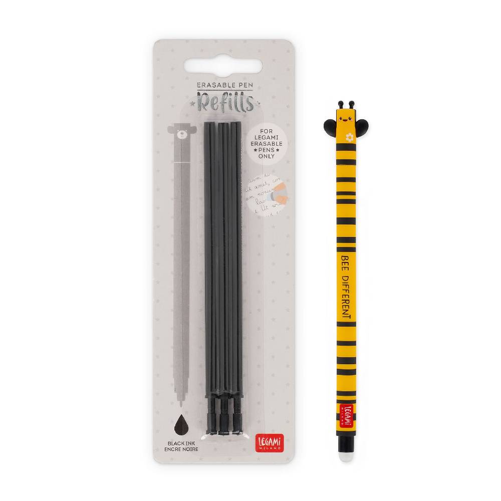 Legami Set Penna Cancellabile Bee con Refill Nero
