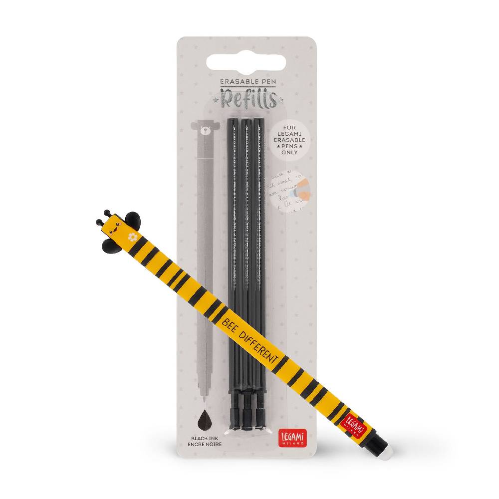 Legami Set Penna Cancellabile Bee con Refill Nero 2025