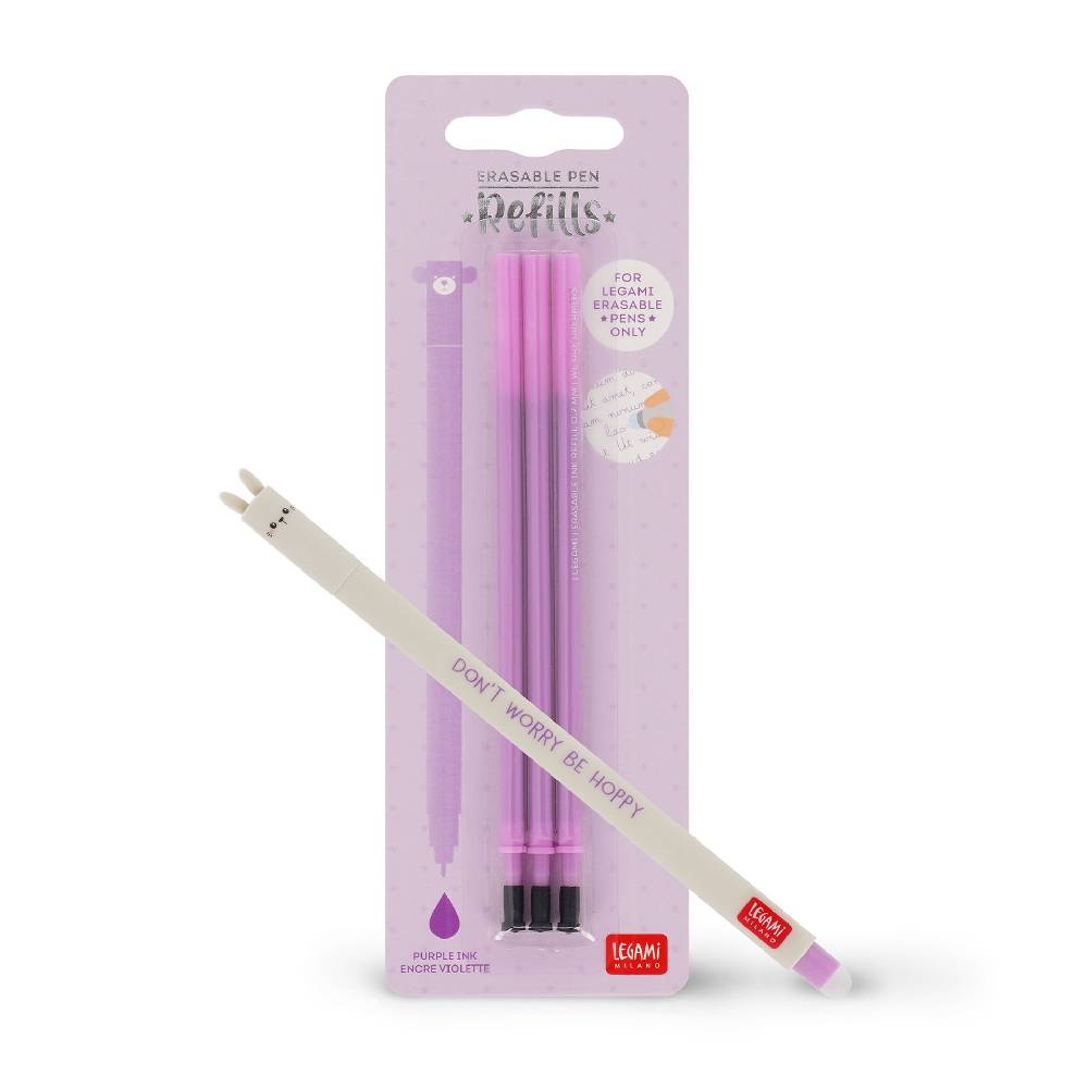 Legami Set Penna Cancellabile Bunny con Refill Viola Nuovo