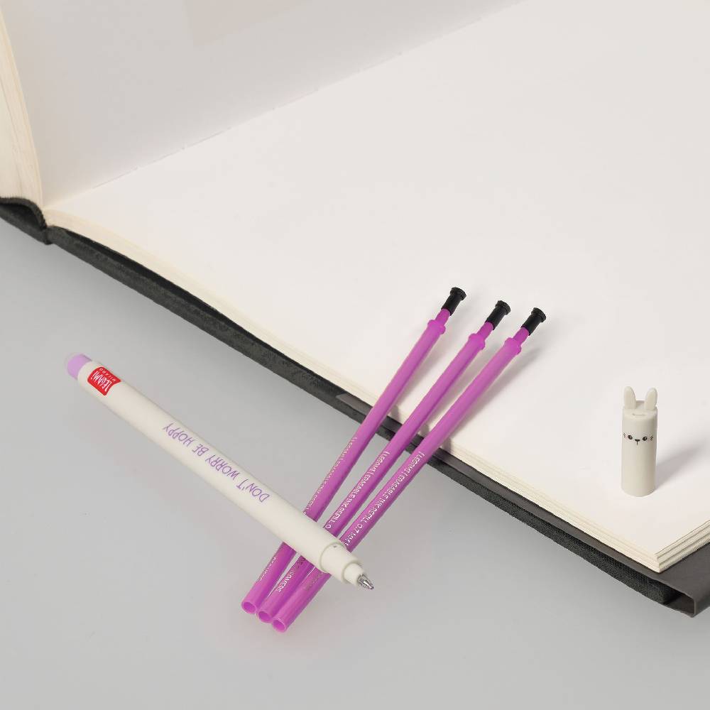 Legami Set Penna Cancellabile Bunny con Refill Viola Nuovo
