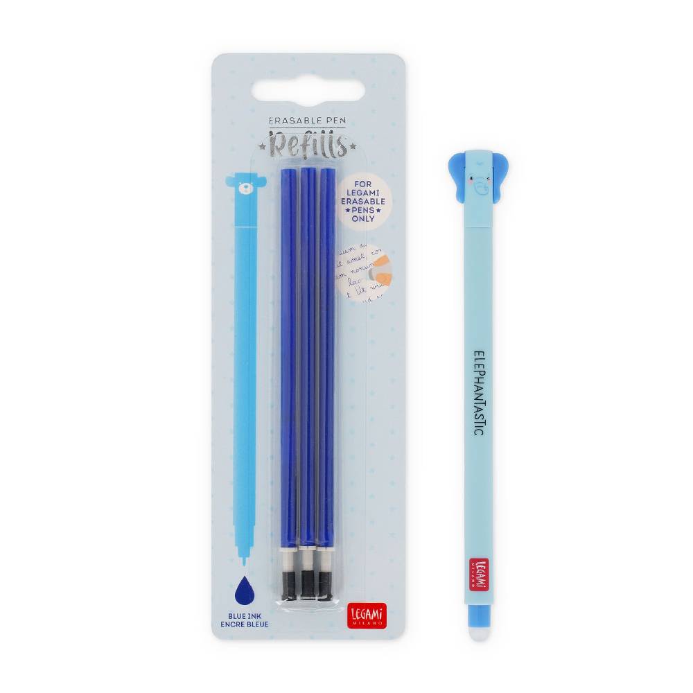 Legami Set Penna Cancellabile Elephant con Refill Blu