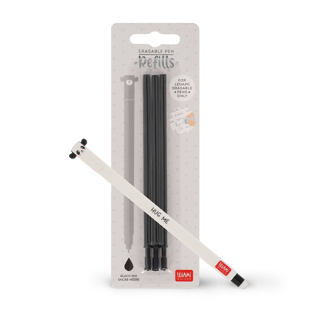 Legami Set Penna Cancellabile Panda con Refill Nero Soddisfazione Garantita