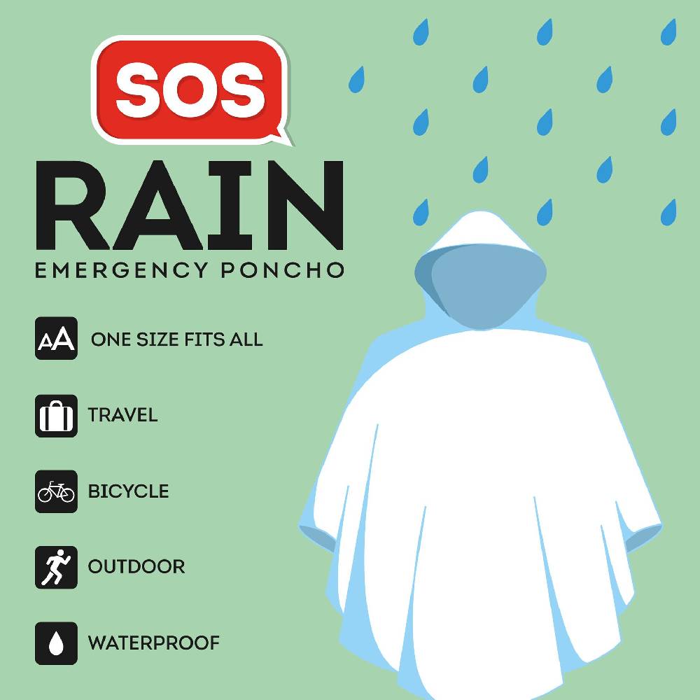 Legami Poncho Usa e Getta, con Cappuccio Economico