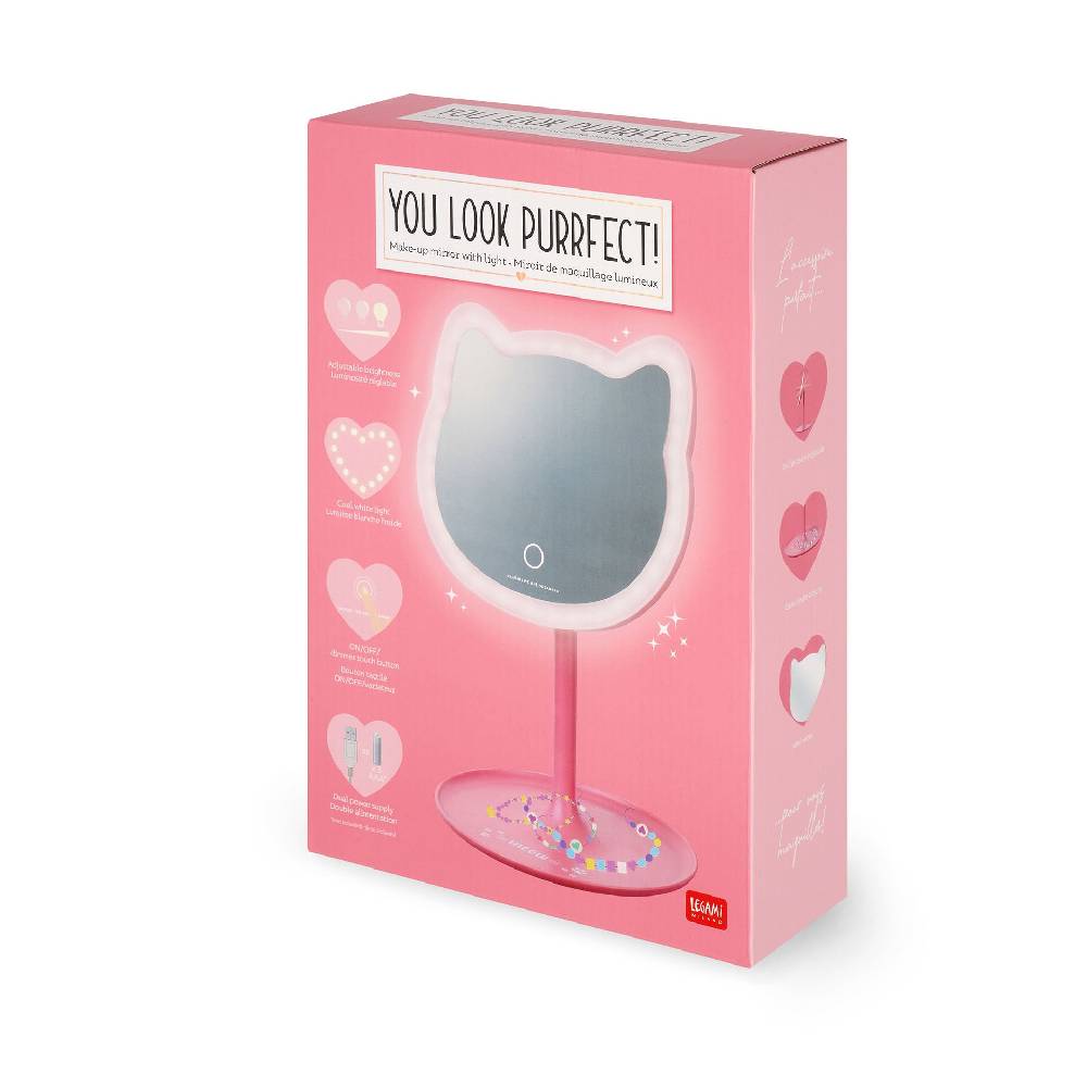 Legami Specchio da Trucco con Luce - You Look Purrfect! Spedizione Gratuita