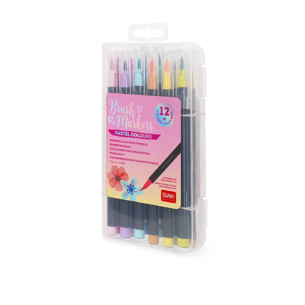 Legami Set di 12 Pennarelli con Punta Pennello - Brush Markers