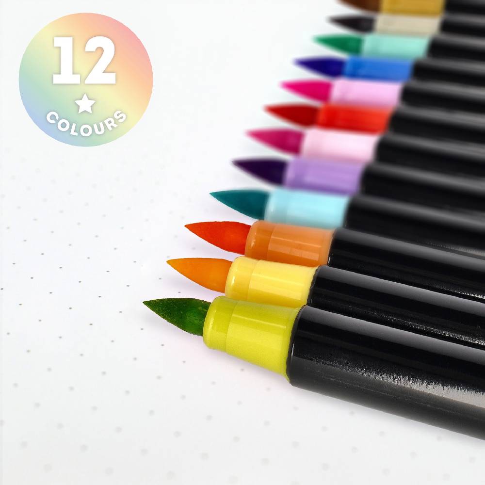 Legami Set di 12 Pennarelli con Punta Pennello - Brush Markers Offerta