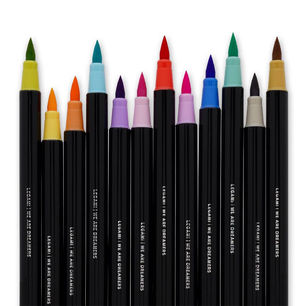 Legami Set di 12 Pennarelli con Punta Pennello - Brush Markers Offerta
