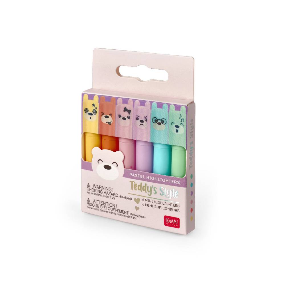Legami Set di 6 Mini Evidenziatori Pastello - Teddy's Style Online
