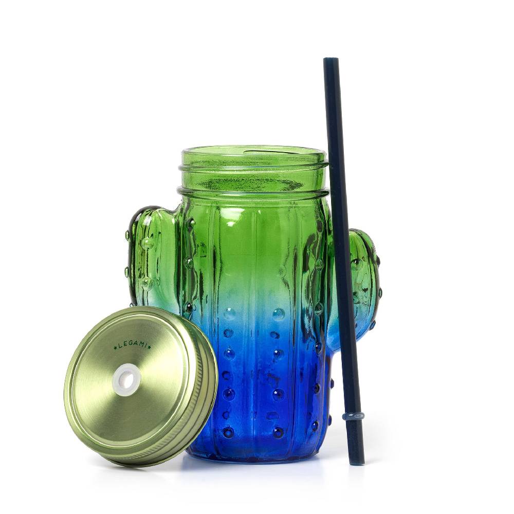 Legami Bicchiere in Vetro con Tappo e Cannuccia - Cheers 2025