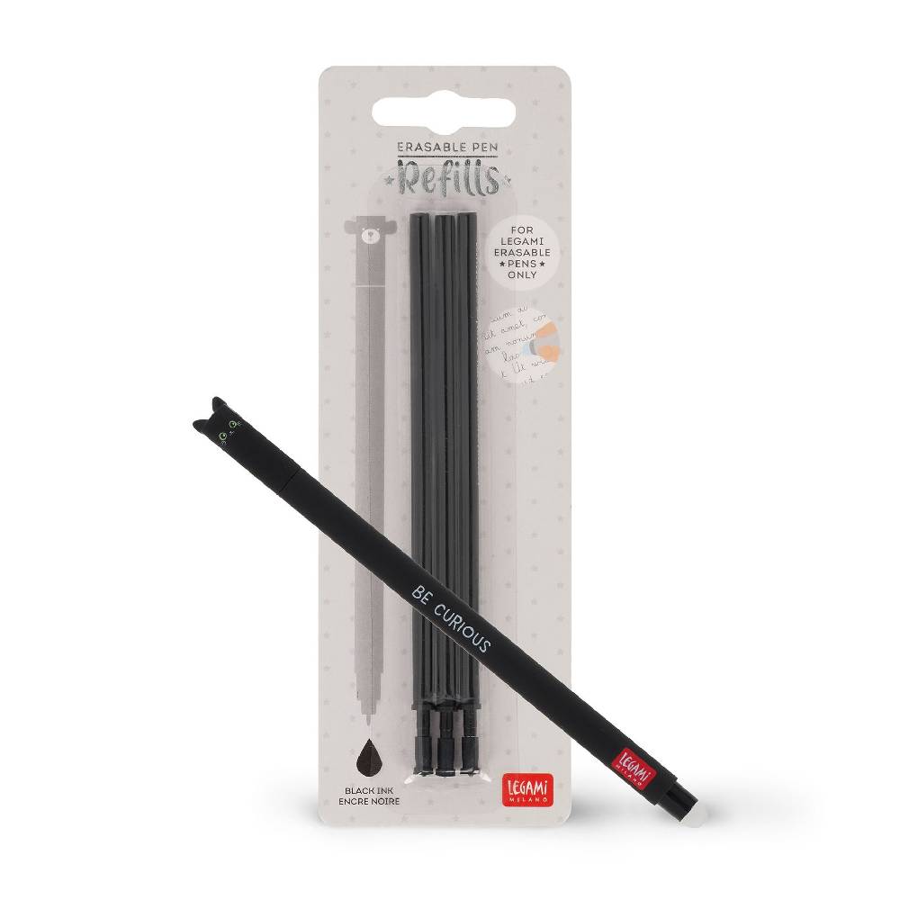 Legami Set Penna Cancellabile Kitty con Refill Nero Moda