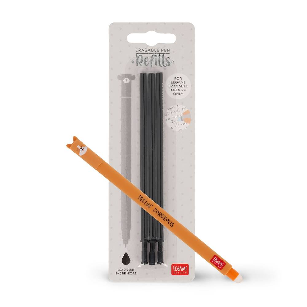 Legami Set Penna Cancellabile Corgi con Refill Nero Comprare a buon mercato