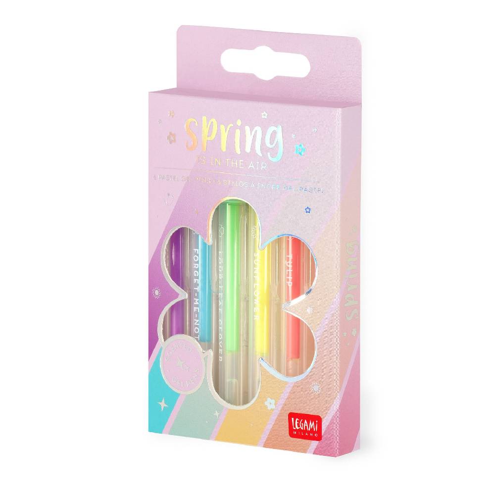Legami Set di 6 Penne Gel Pastello - Spring is in the Air Grande vendita