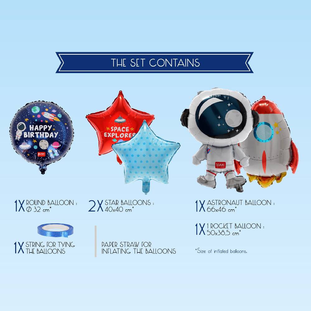 Legami Set di 5 Palloncini per Festa di Compleanno - Let's Party Promozione Limitata