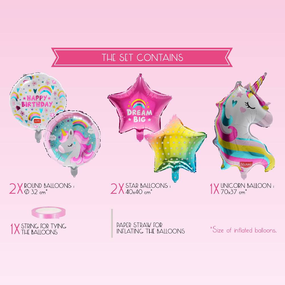 Legami Set di 5 Palloncini per Festa di Compleanno - Let's Party In Vendita