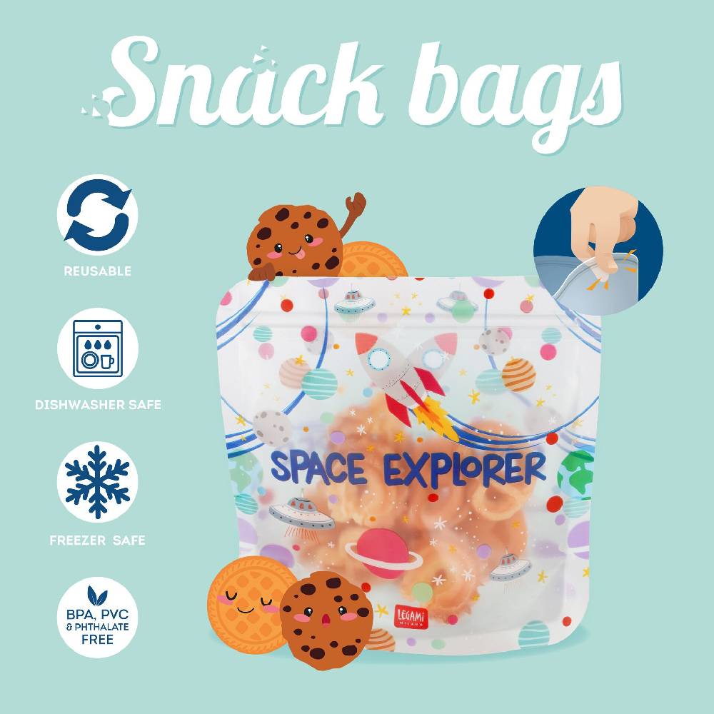 Legami Set di 3 Buste per Alimenti - Snack Bags Comprare a buon mercato
