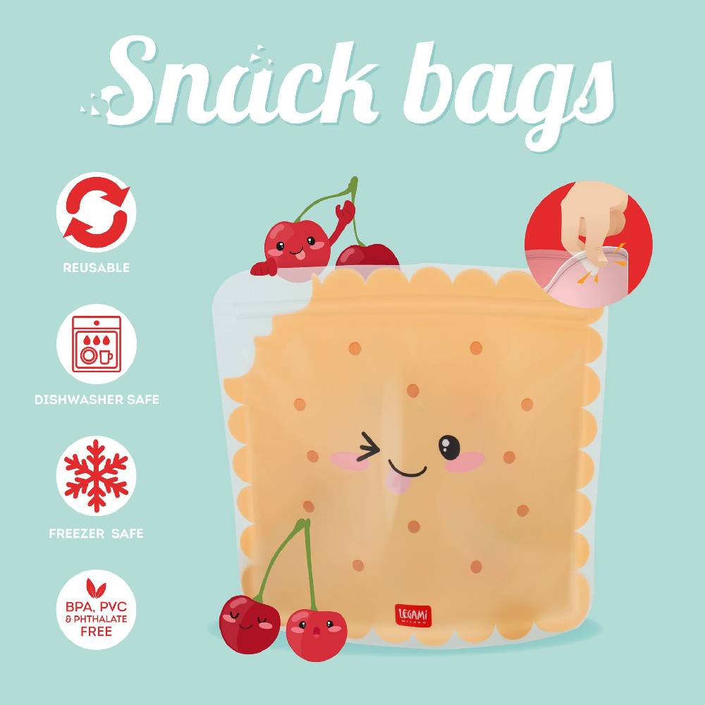 Legami Set di 3 Buste per Alimenti - Snack Bags Grande vendita