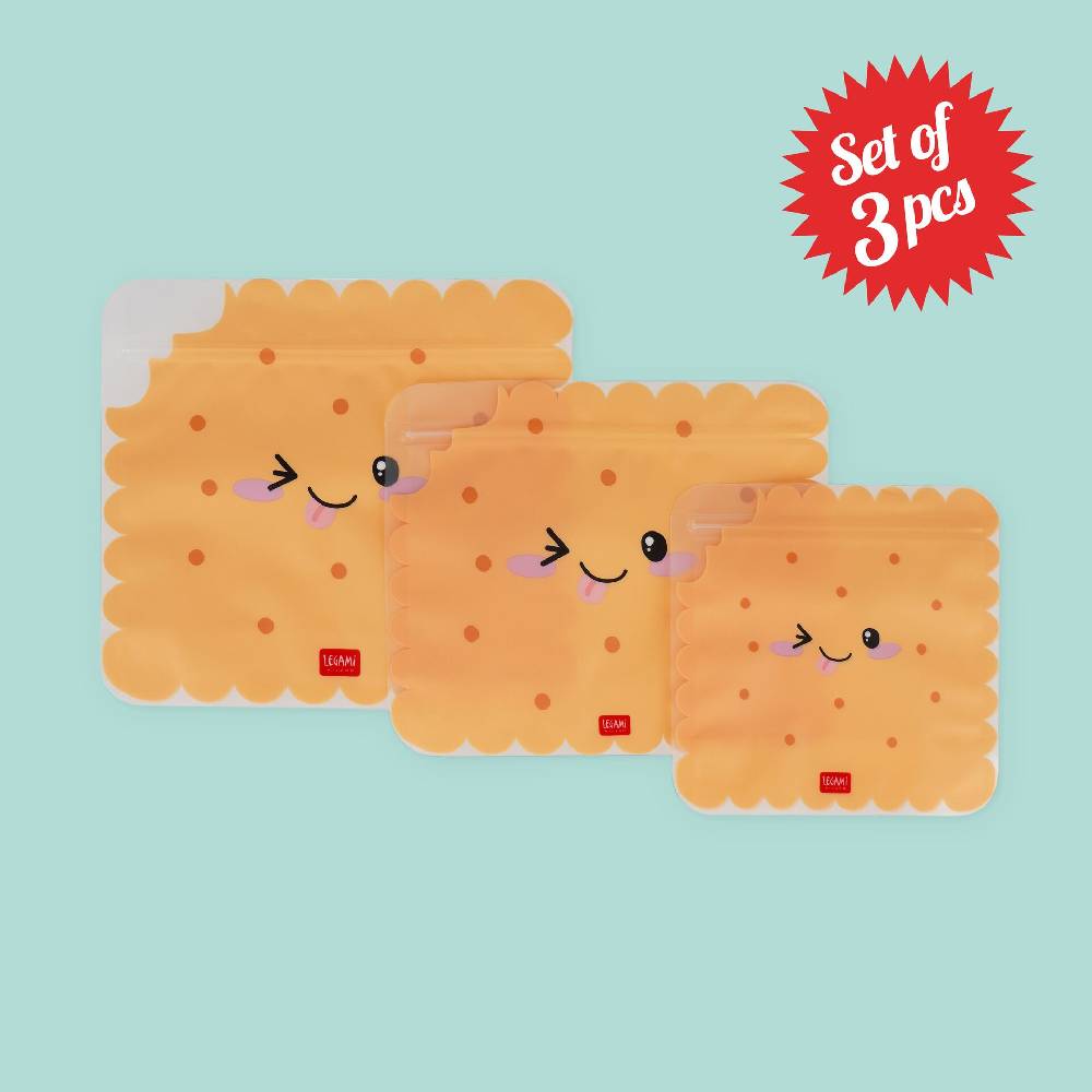 Legami Set di 3 Buste per Alimenti - Snack Bags Grande vendita
