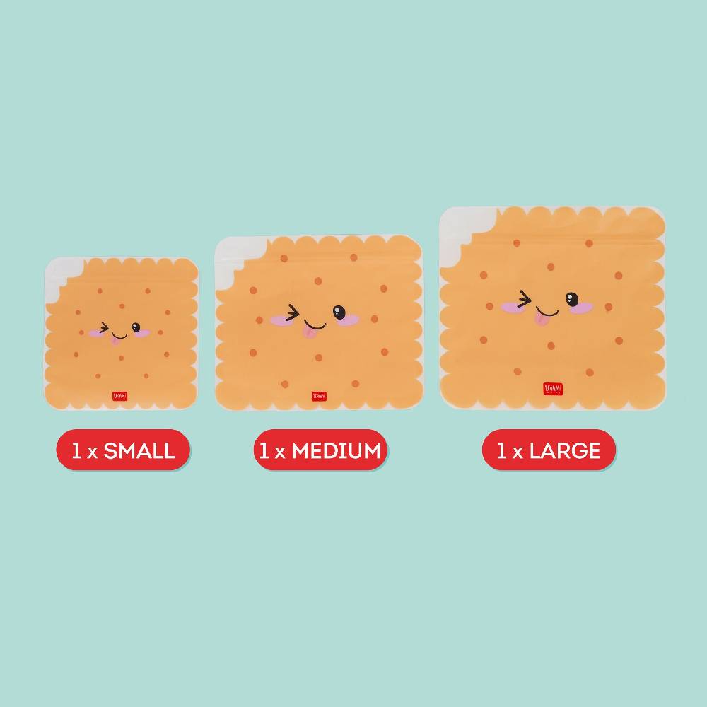 Legami Set di 3 Buste per Alimenti - Snack Bags Grande vendita