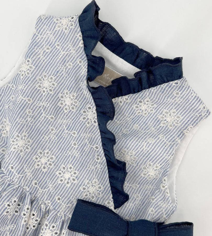 La Stupenderia BLUE STRIPED DRESS AND EMBROIDERIES Hotsell