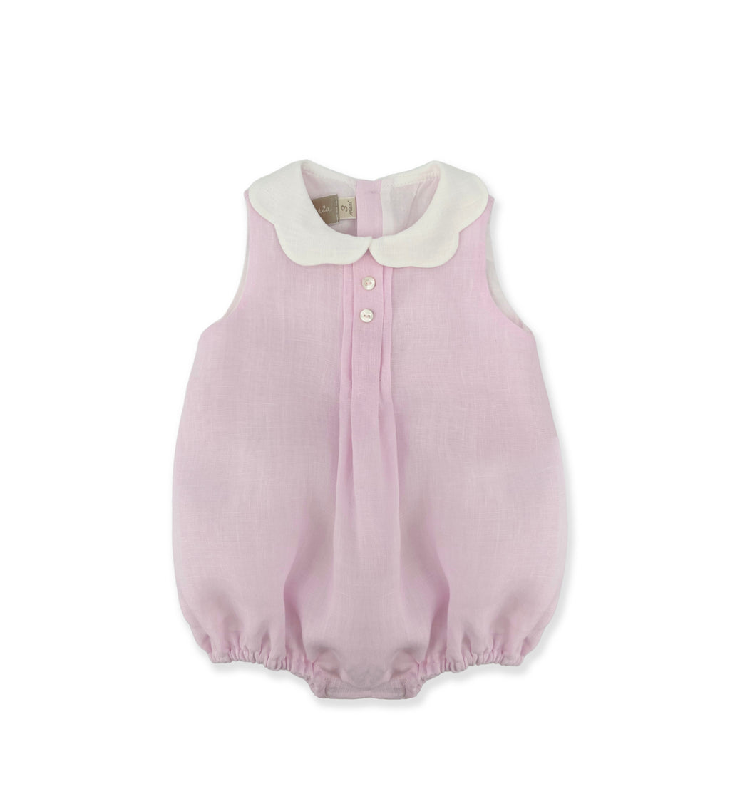 La Stupenderia PINK LINEN ROMPER