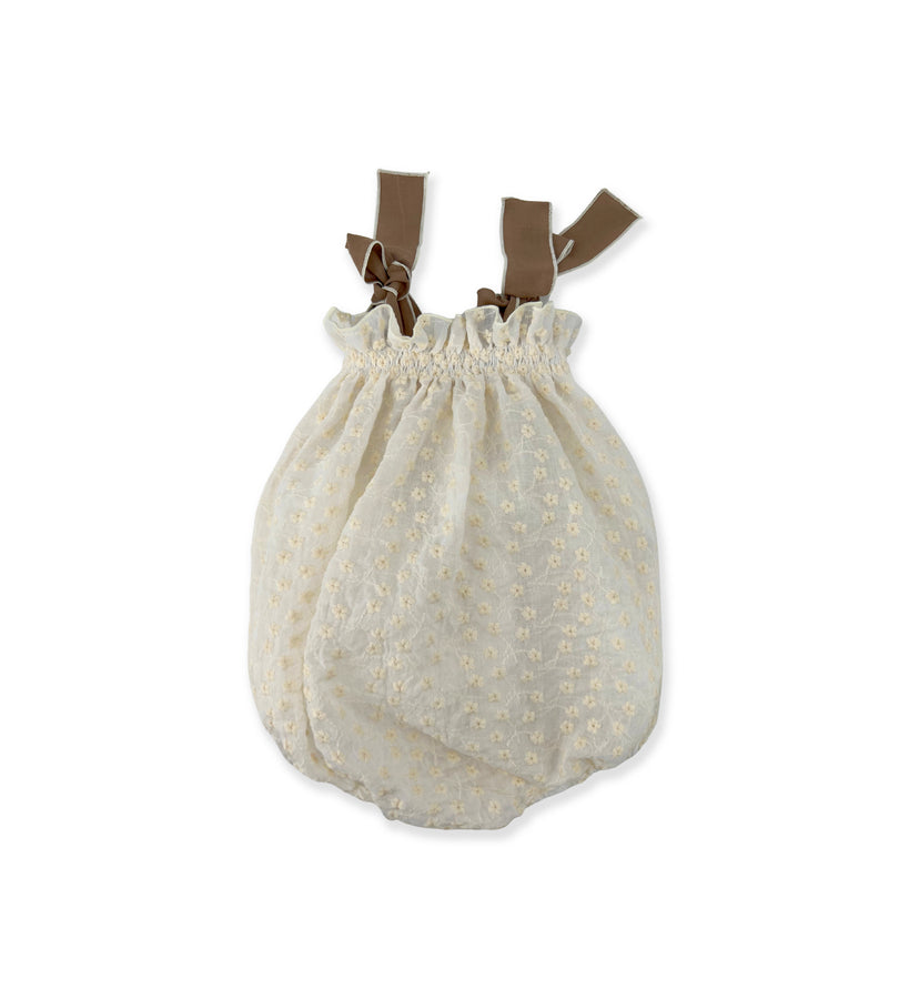 La Stupenderia CREAM ROMPER WITH BOWS Italia