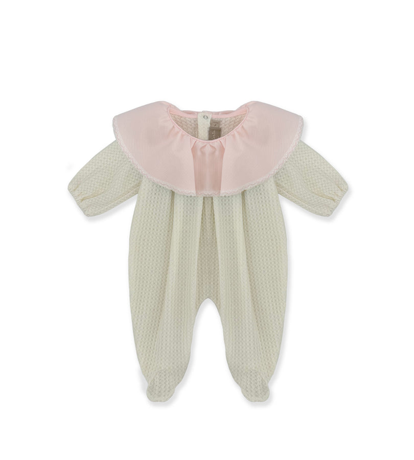 La Stupenderia PINK VOULANT NECK SWEATER OVERALL Vendita