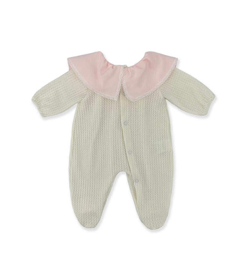 La Stupenderia PINK VOULANT NECK SWEATER OVERALL Vendita