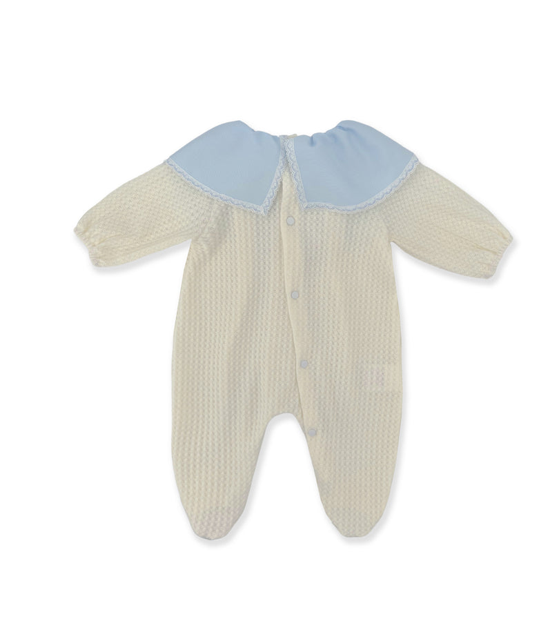 La Stupenderia LIGHT BLUE NECK KNITTED ROMPER Spedizione Gratuita