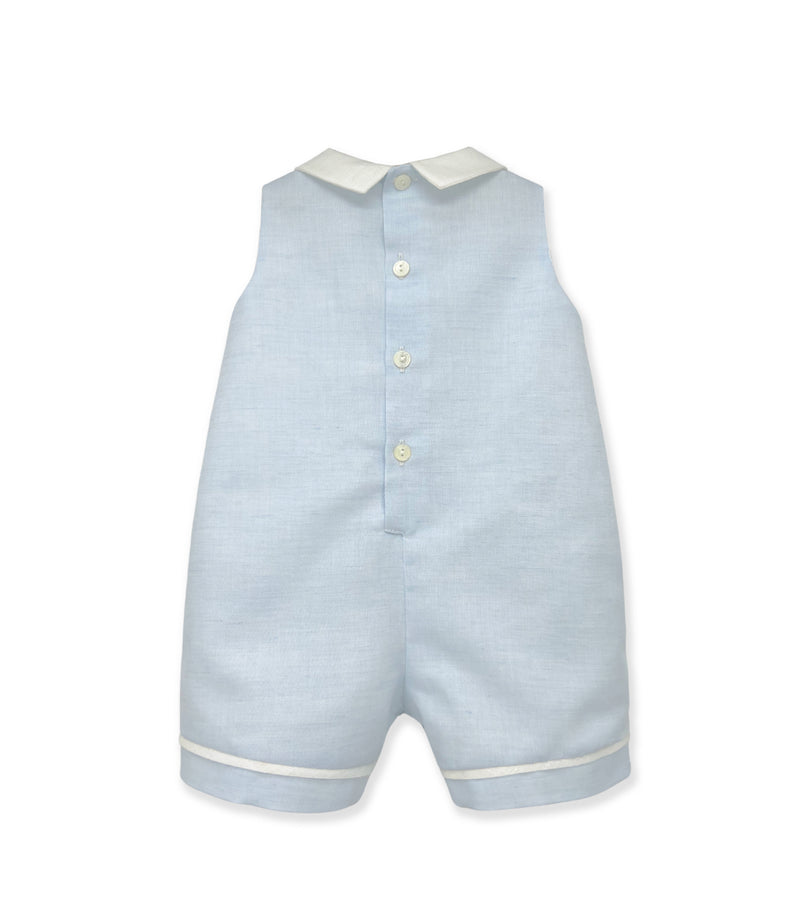 La Stupenderia BLUE LINEN ROMPER Prezzo Ridotto