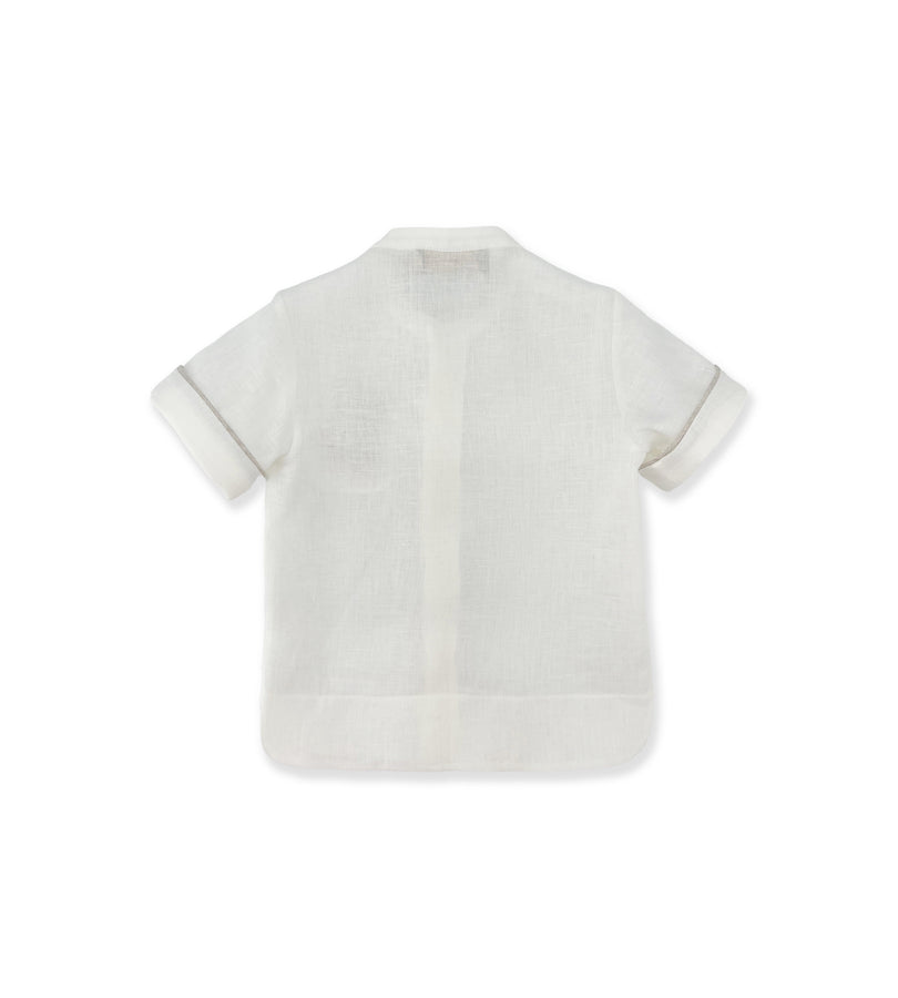 La Stupenderia CAMICIA LINO BIANCO Vendita Economica