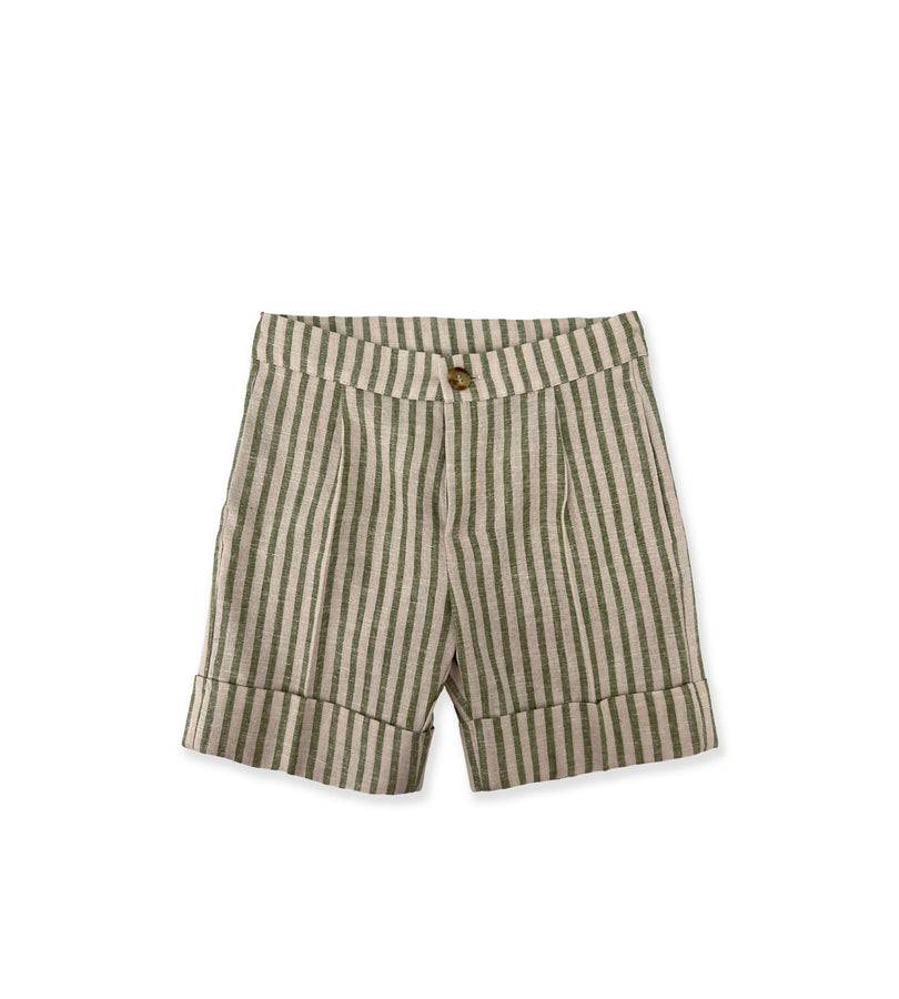 La Stupenderia BERMUDA A RIGHE VERDI E BEIGE Saldi Di Fabbrica