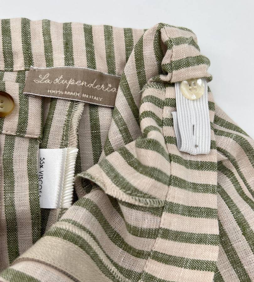 La Stupenderia BERMUDA A RIGHE VERDI E BEIGE Saldi Di Fabbrica