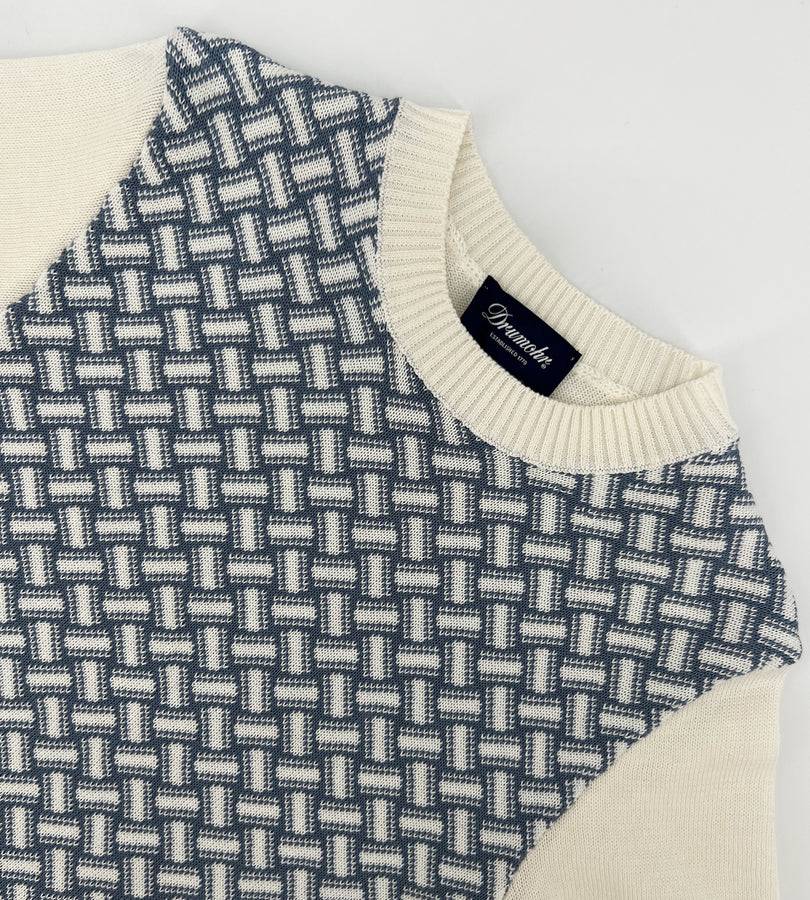 La Stupenderia WHITE AND BLUE KNIT SWEATER Italia