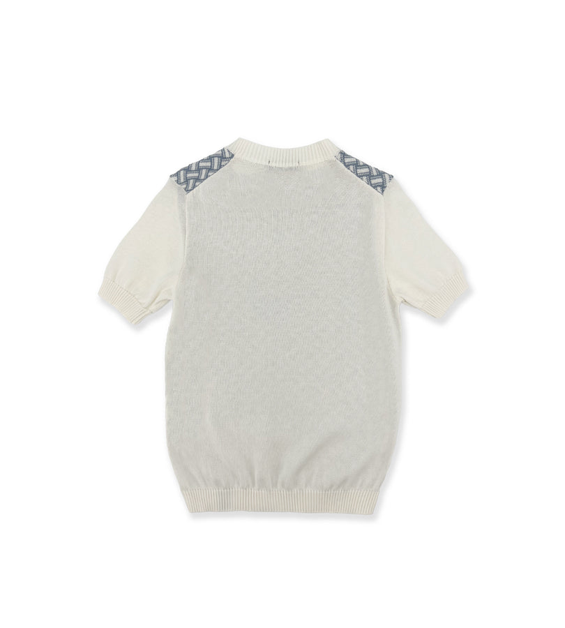 La Stupenderia WHITE AND BLUE KNIT SWEATER Italia