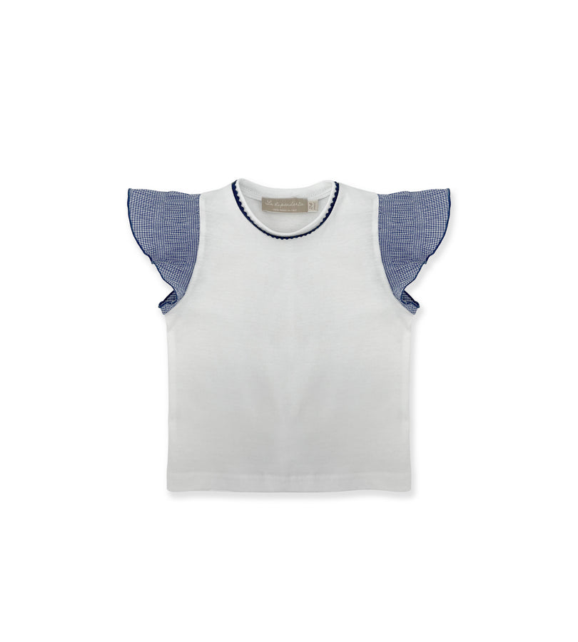 La Stupenderia T-SHIRT BIANCA E BLU Consegna Veloce