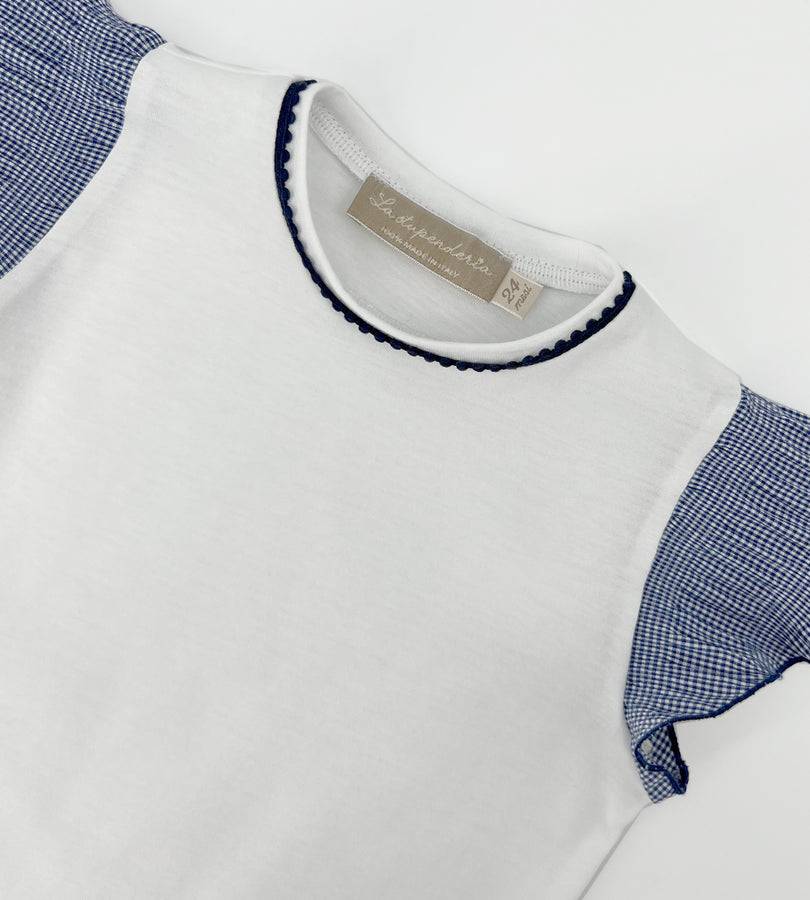 La Stupenderia T-SHIRT BIANCA E BLU Consegna Veloce