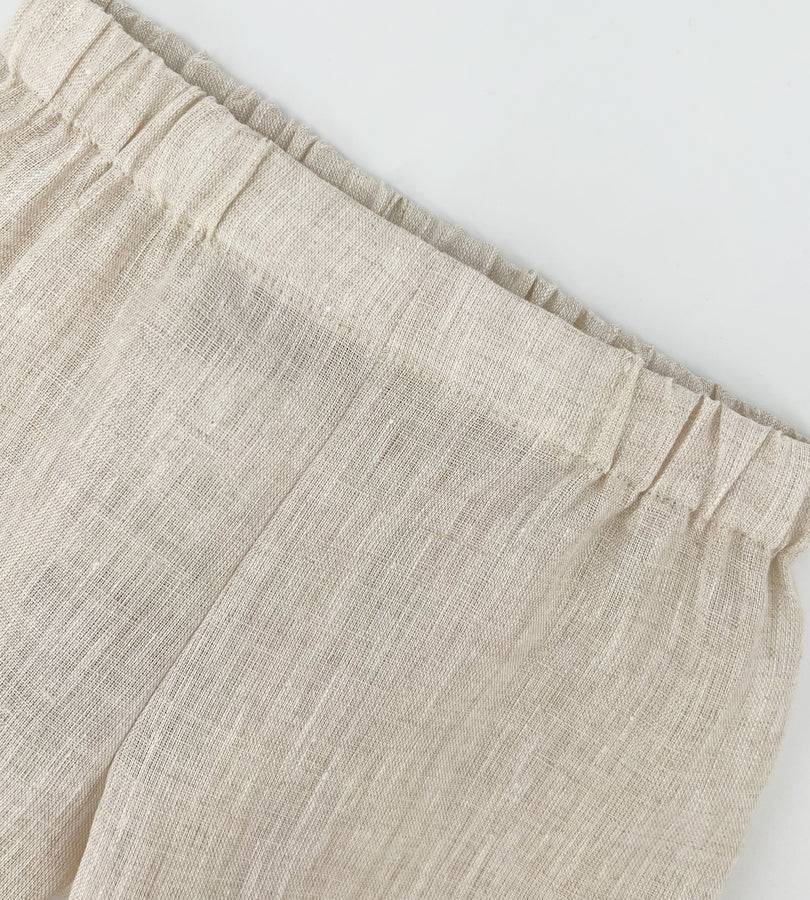 La Stupenderia BEIGE LINEN CAPRI PANTS Black Friday