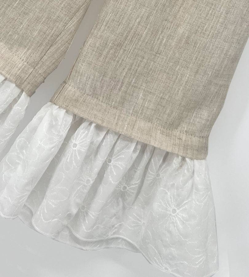La Stupenderia BEIGE LINEN CAPRI PANTS Black Friday