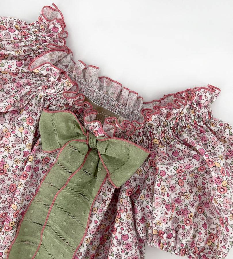 La Stupenderia FLORAL DRESS WITH GREEN BOW Online