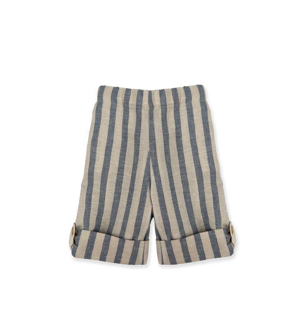La Stupenderia BERMUDA LINO BEIGE E AVIO