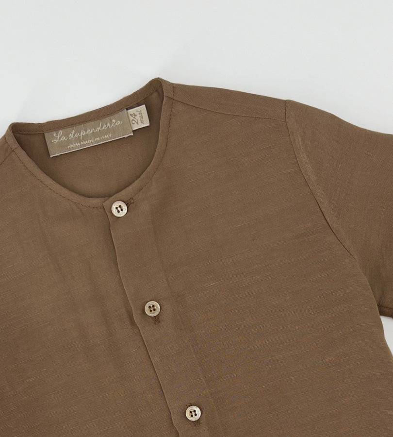 La Stupenderia CAMICIA LINO BISCOTTO Vendita Economica