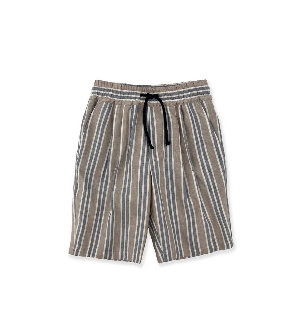 La Stupenderia BEIGE-BLUE STRIPED SHORTS