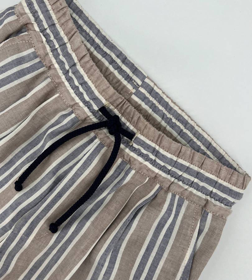La Stupenderia BEIGE-BLUE STRIPED SHORTS Negozio
