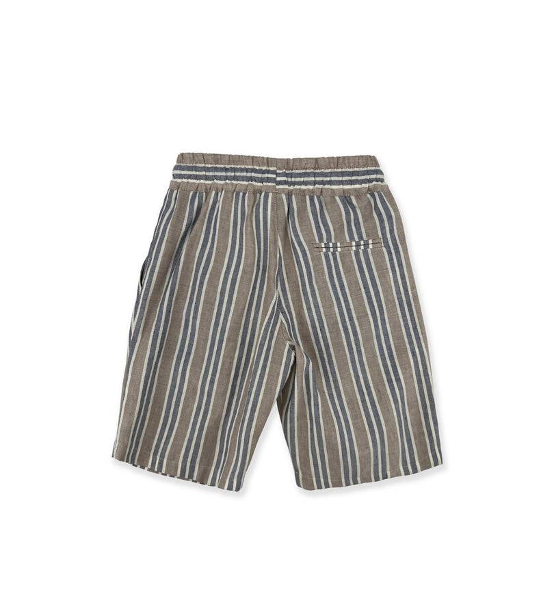 La Stupenderia BEIGE-BLUE STRIPED SHORTS Negozio