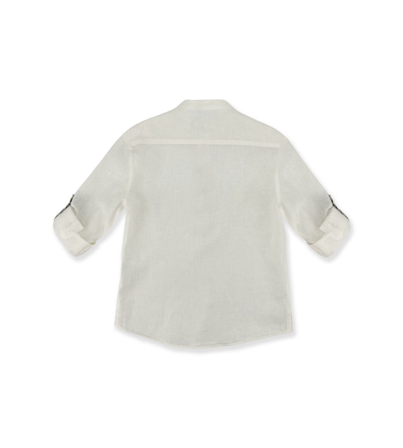La Stupenderia WHITE LINEN POLO SHIRT Nuova